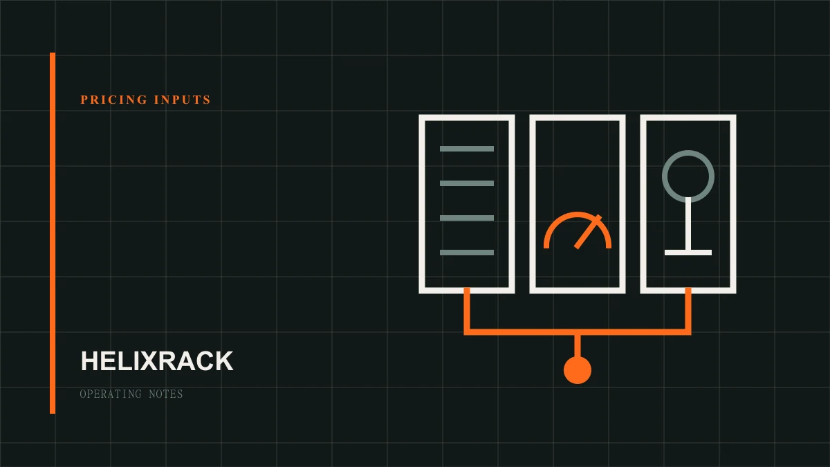 Rack space, measured energy, and support time shown as separate pricing inputs.