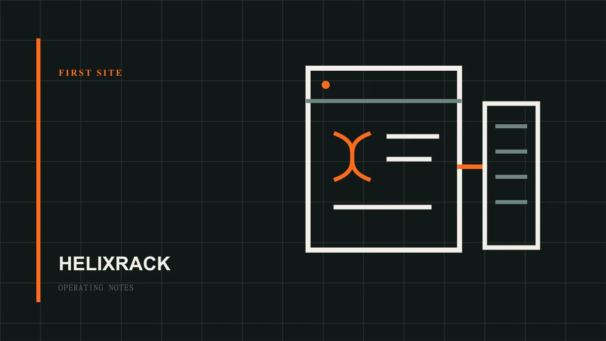 The original one-page site connecting the Helixrack mark to the physical rack service.